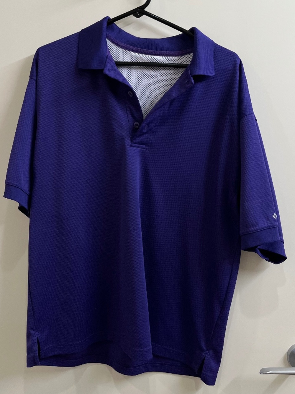 Columbia Mens XL Perfect Cast PFG Purple Omni Shade Sun Protection Polo Shirt